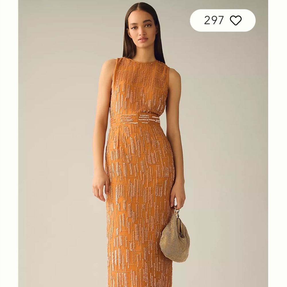 Mac Duggal NWT Beaded Sleaveless Midi Sheath Dress